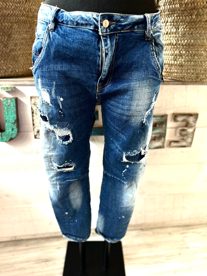 Destroyed Jeans dunkel