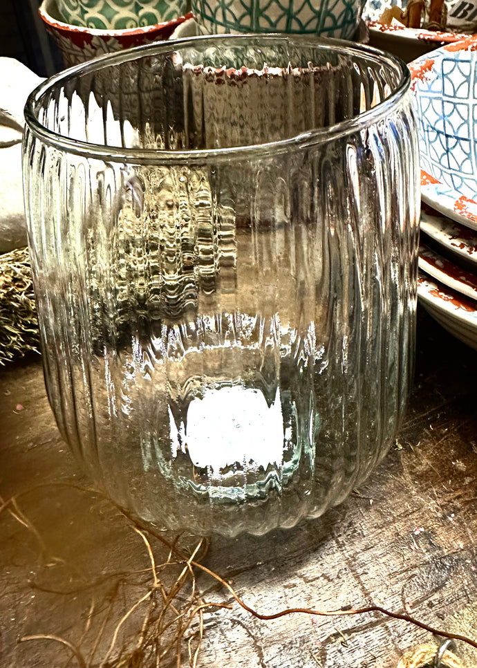 Glas Vase geriffelt