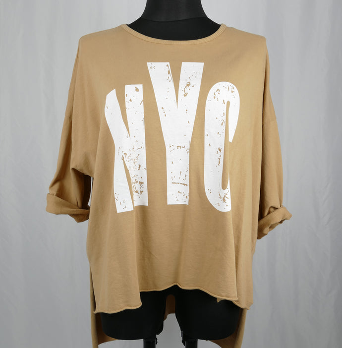 Oversizes Pullover NYC Druck